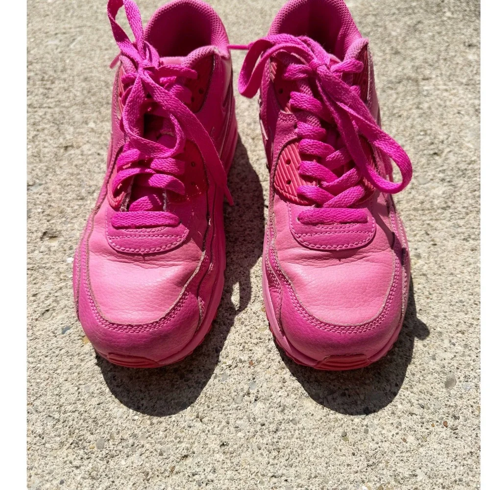 Nike Air Max 90 LTR Big Kids Pink Leather Sneakers 833376-603 Size 5Y
